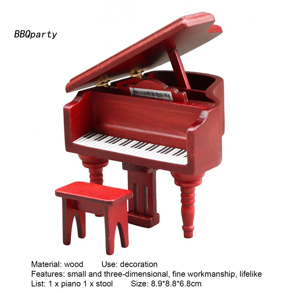 1 Bộ Mô Hình Đàn Piano 3D Trang Trí Tiểu Cảnh