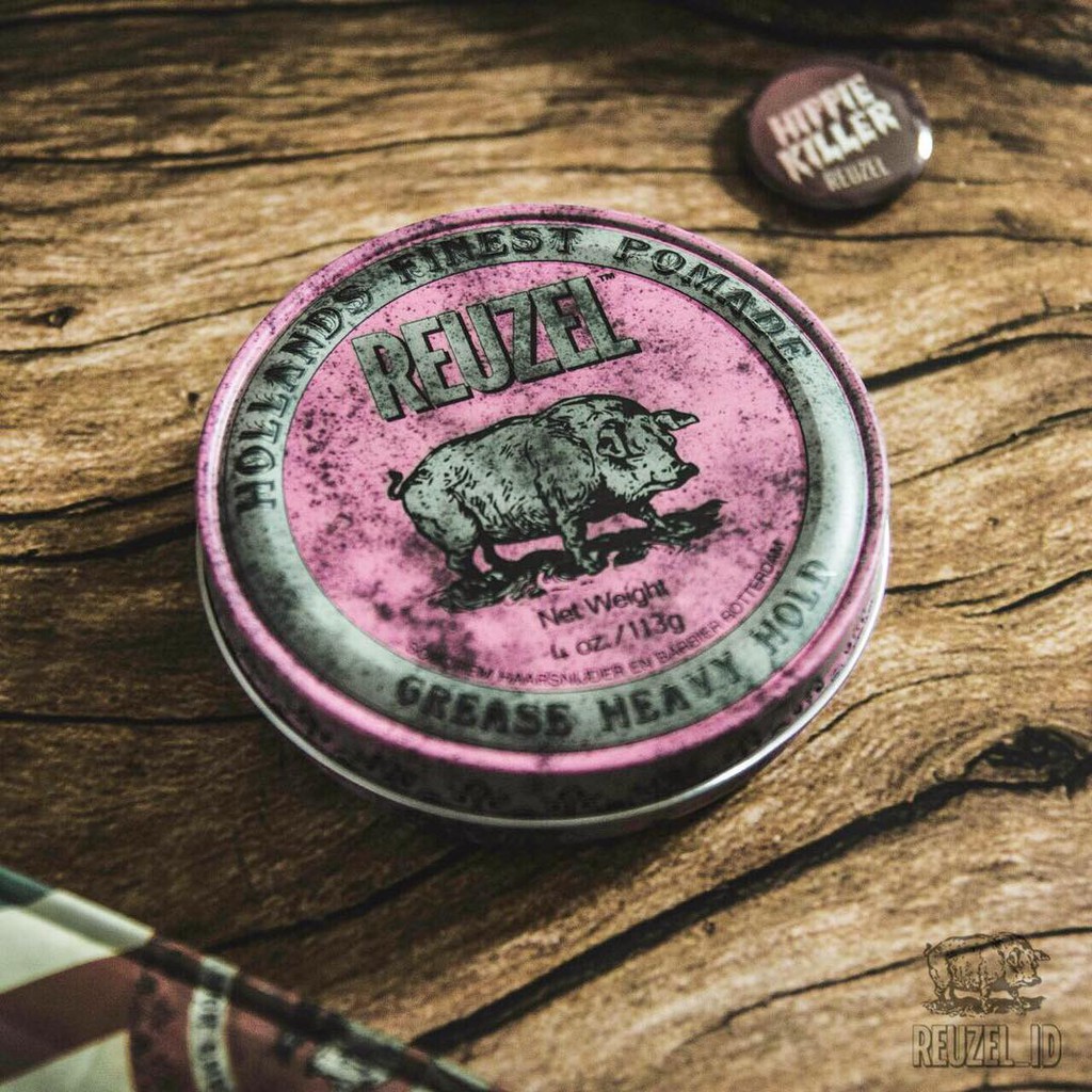 Pomade vuốt tóc_ Reuzel Heo Hồng Poamde | Reuzel Pink (Full Size 113g)