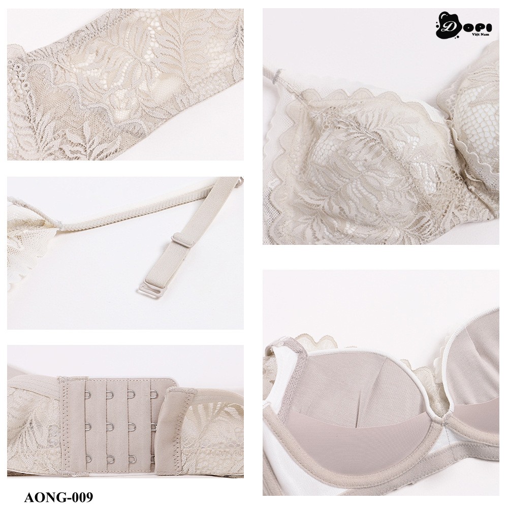 Bộ đồ lót áo ngực và quần lót nữ cao cấp không gọng phối ren AONG-009