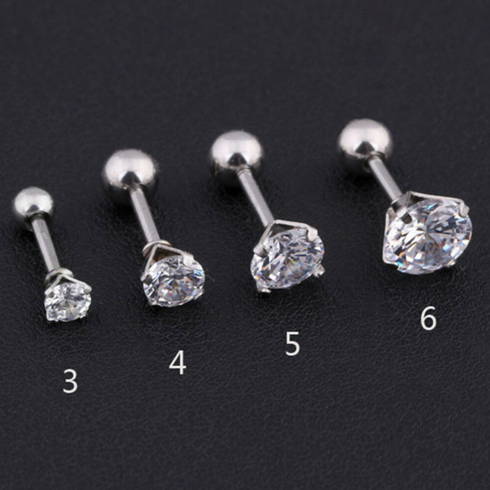 Earing Cz Prong Tragus Cartilus Stud Earring Ear Ring Stainless Steel