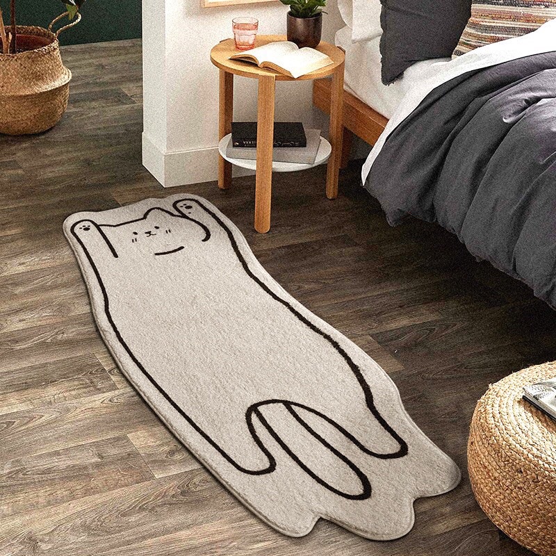 Thảm chân giường lông cừu nhập khẩu MoMo siêu đáng yêu kích thước 40-120cm