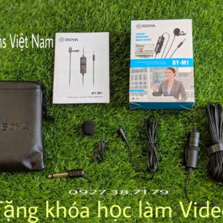 (CÓ SẴN) Micro Cài Áo Cho Điện Thoại, Máy Quay Phim Chính Hãng BOYA BY-M1 - Kèm Pin