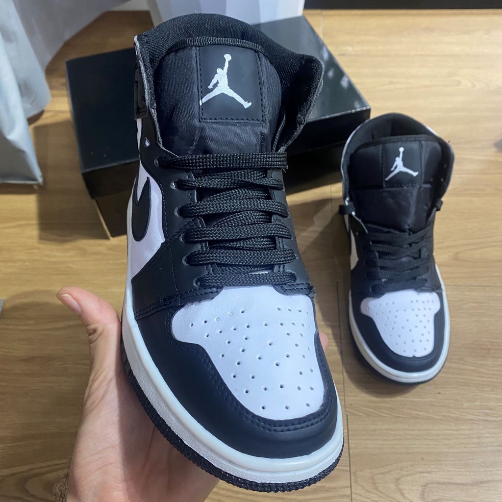 Giày jordan 1 cổ Cao❤️full bill + box❤️ jordan đen trắng cổ cao [ảnh thật + video] jordan panda