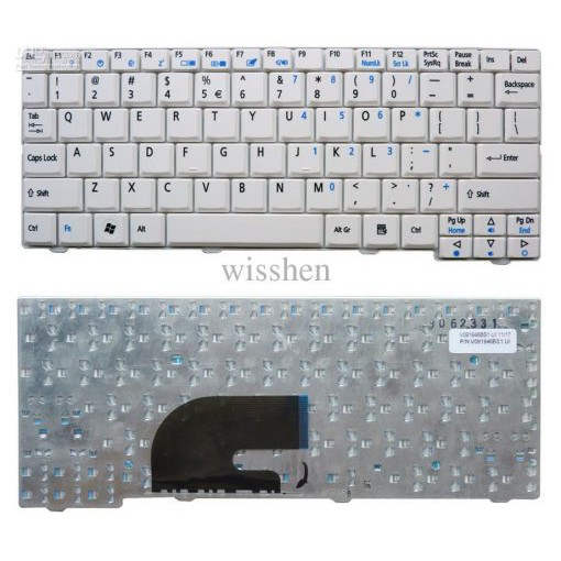 (KEYBOARD) BÀN PHÍM LAPTOP ACER ONE ZG5 dùng cho Aspire One 531 P531 A110 A150 D250 ZG5 ZA8 ZG8, Gateway LT20 KAV10