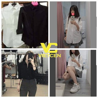 Áo Sơ Mi Trơn Basic Unisex Nam Nữ Đi Học Hot Trend - VIETCEN