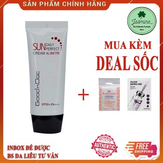 KEM CHỐNG NẮNG KẾT HỢP DƯỠNG ẨM GOODNDOC DAILY PERFECT SUNCREAM SPF 50+/PA+++ CHÍNH HÃNG JASMINE