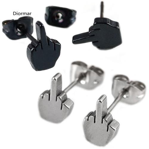 Cặp khuyên tai hình ngón tay cực cá tính bằng thép không gỉ cho nam