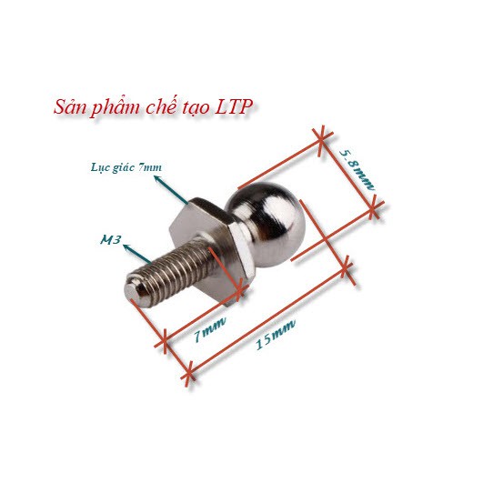Bu lông đầu bi khớp cầu M3
