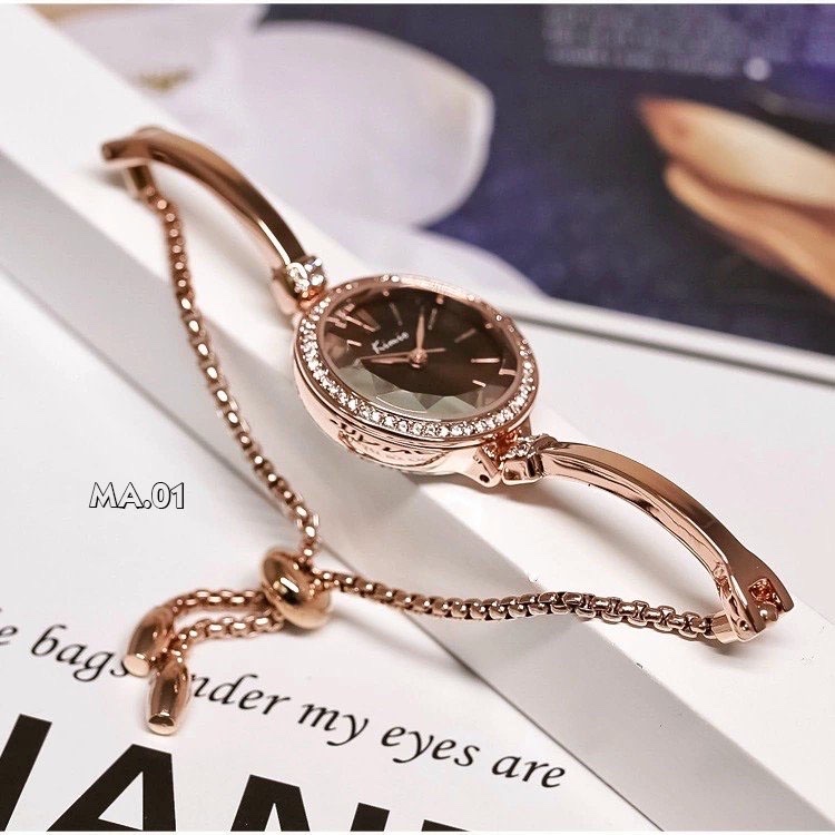 Đồng hồ thời trang nữ Kimio 6416 dạng lắc dây rút điệu đà sang trọng, FULL BOX 100% CAM KẾT.