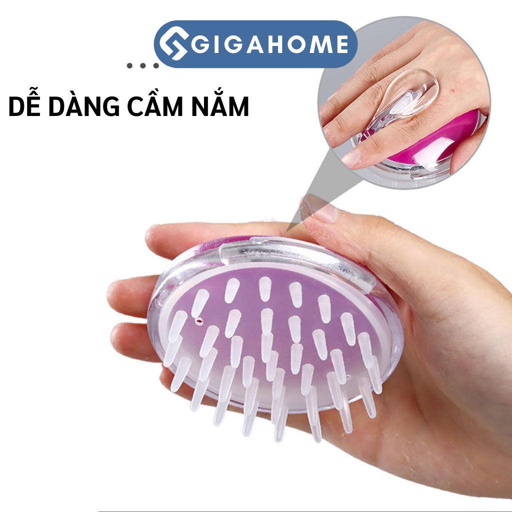 Lược Gội Đầu Silicone Massage Da Đầu GIGAHOME Giảm Rụng Tóc, Lưu Thông Máu 1031