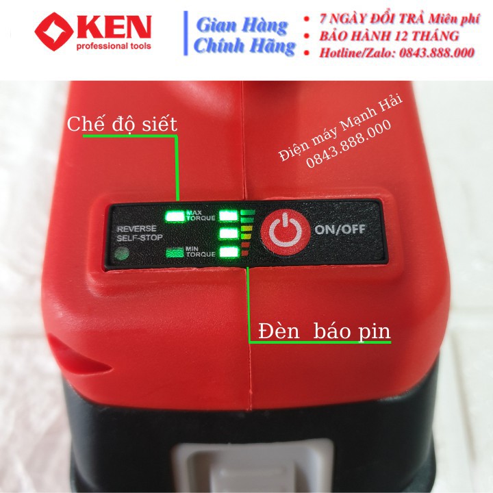 Máy xiết bulong Ken 88V - 2 TRONG 1 - 2 Pin - TẶNG 6 KHẨU 13.15.17.19.21.22 + ĐẦU KHOAN SẮT, GỖ, BẮN VÍT... Cao Cấp