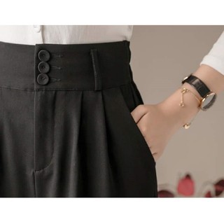 Quần baggy cạp cao 3 cúc siêu đẹp màu đen- quần công sở mã 287