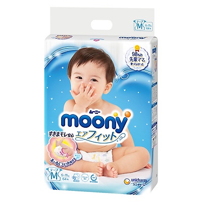 Bỉm Moony Xanh Tiêu Chuẩn/cộng miếng/siêu đại Nội Địa đủ Size Nb90/S84/M64/L54/L44/XL38/XXL26