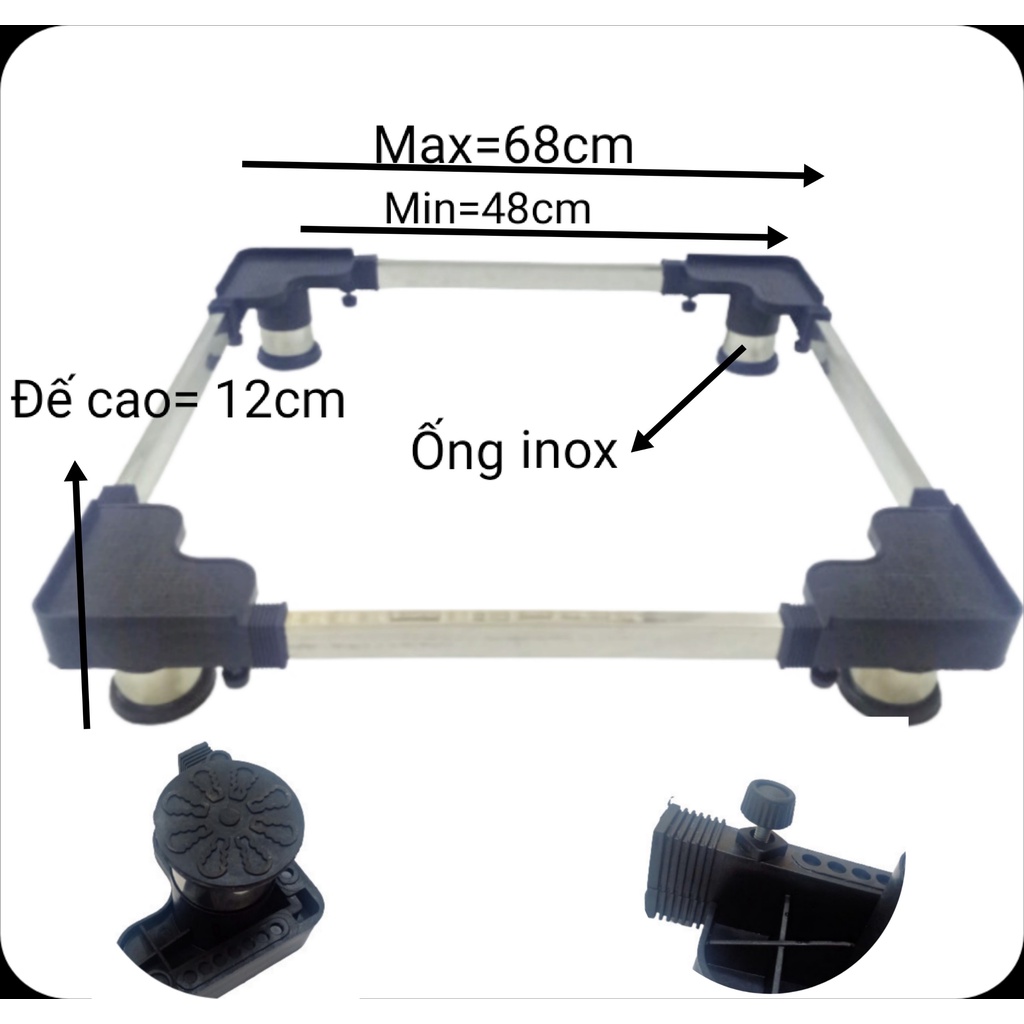 Thành Đô chân kệ bọc inox, chân kệ máy giặt, kệ chân máy giặt bọc inox đa năng, Thành Đô
