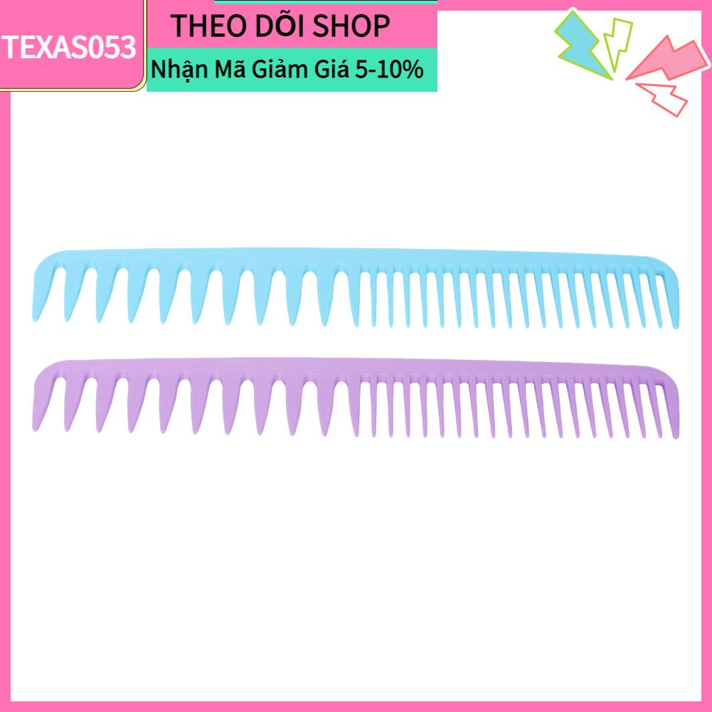Texas053 Lược chải răng tốt và rộng làm tóc chuyên nghiệp bằng sợi carbon kép cho thợ cắt