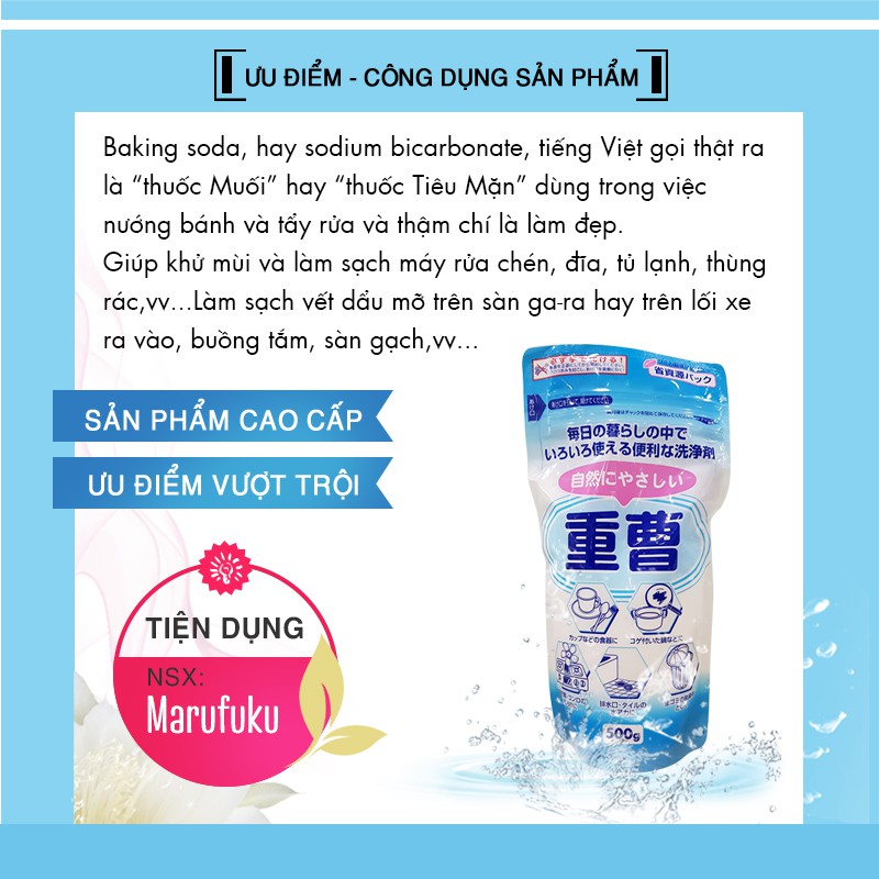 Chất tẩy rửa đa năng Baking soda Marufuku 500g/1000g