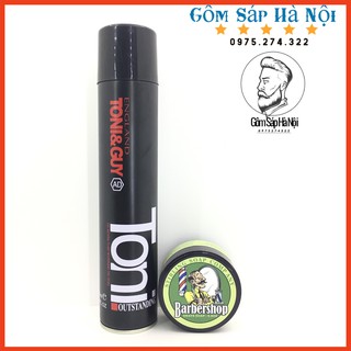 COMBO Gôm xịt tóc TONY&GUY+ Sáp Vuốt Tóc BarberShop Shave Soap
