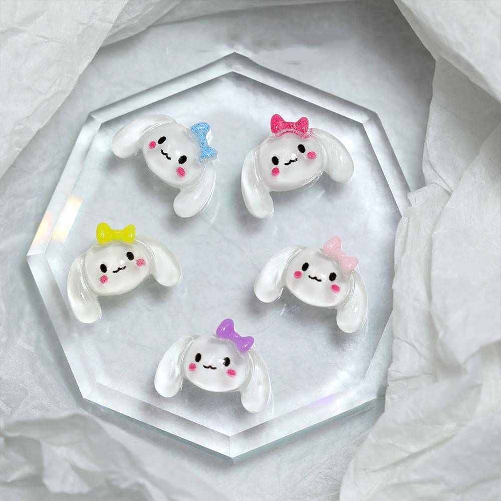 [Hàng mới về] Hạt cườm resin trong suốt hình chó tai to nhiều màu trang trí móng DIY