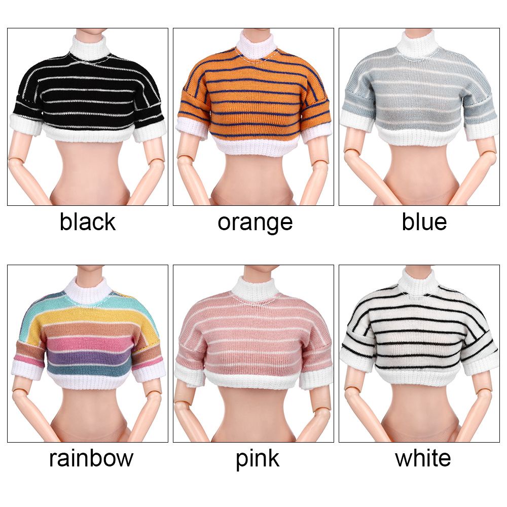 Áo sweater mini kẻ sọc cho búp bê OB11 1/12 DIY