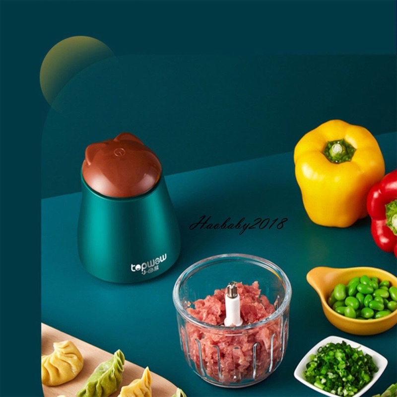Máy Xay Đa Năng 1 Cối TopWow 6 Lưỡi, Xay Sinh Tố Cầm Tay Thịt Cá Tỏi Ớt Ăn Dặm Cho Bé - Haobaby2018