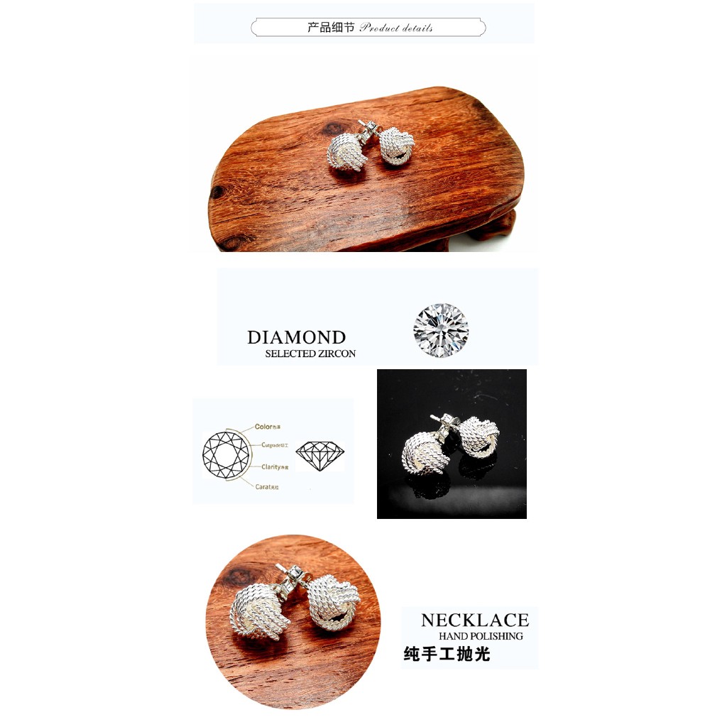 Đôi Khuyên Tai Mạ Bạc Phong Cách Âu Mỹ Cá Tính Hợp Thời Trang