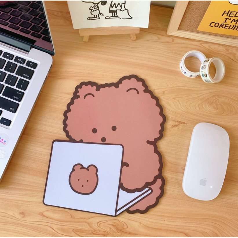 Lót chuột cute laptop - BinaShop - Gấu nâu