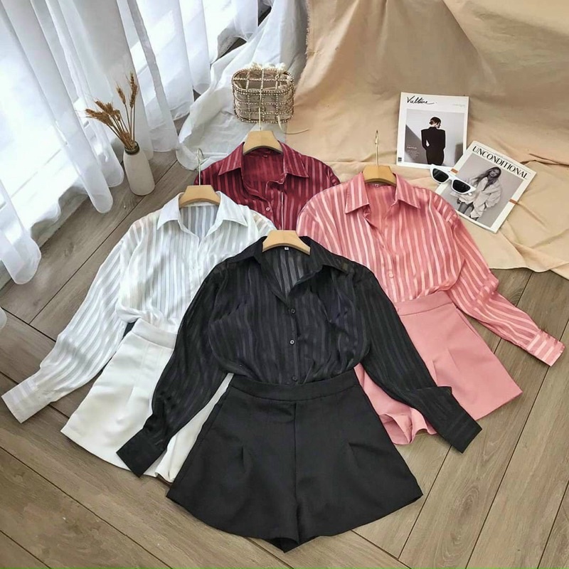 Sét Sơ Mi Sọc Bigsize 55kg Đến 100kg (M/L/XL/XXL)