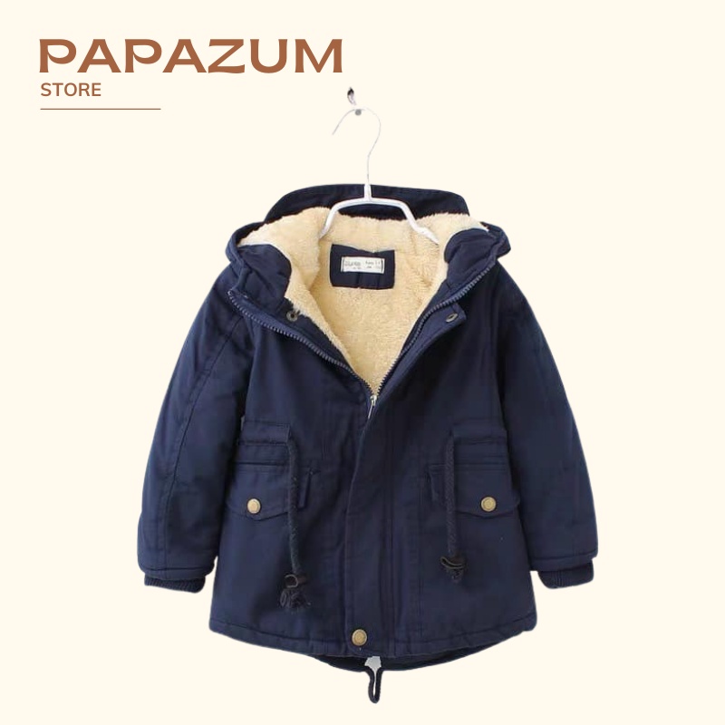 Áo khoác Parka chất kaki lót lông siêu dày siêu ấm hàng xuất khẩu cho cả bé trai gái thời trang trẻ em PAPAMU TQ55252G