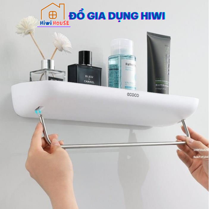 Kệ Ngang Nhà Tắm Nhà Bếp Ecoco Phù Hợp Mọi Không Gian Nhà Tắm, Tích Hợp Để Đồ Và Treo Khăn