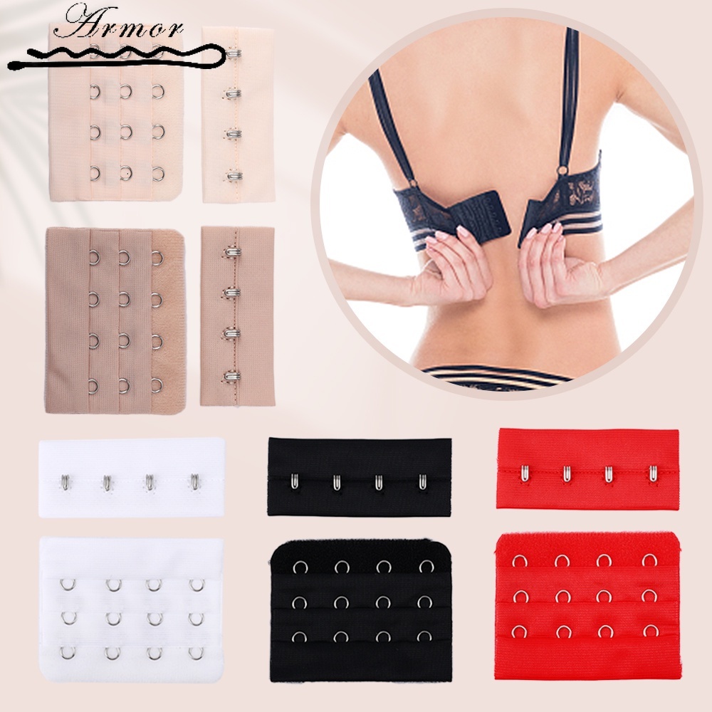 Đai Nối Dài Áo Ngực 3 Hàng 4 Móc Mềm Mại Co Giãn Thoải Mái Thoáng Khí Có Khóa Cài Chống Trượt