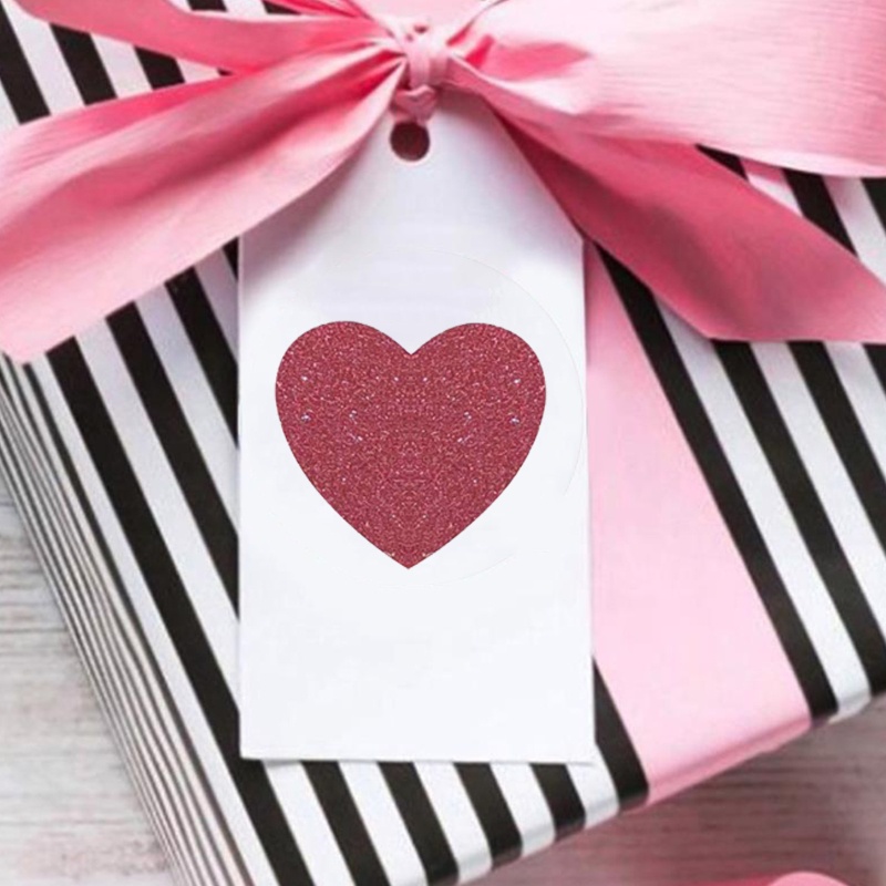 Bộ 3 Cuộn Nhãn Dán Màu Lấp Lánh Trang Trí Hộp Quà Valentine