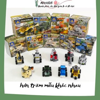 Đồ chơi Lego mini nhiều mẫu - Lego cho bé lắp ráp đồ chơi mô hình ô tô, máy bay, phi thuyền chuẩn chất A225