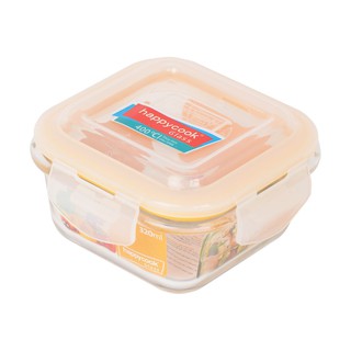 Hộp thuỷ tinh hình vuông 320ml happy cook glass hcg-032s