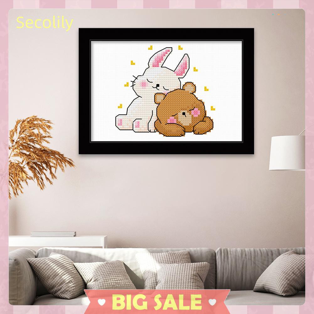 Tranh Thêu Chữ Thập 11ct Hoạ Tiết Động Vật Hoạt Hình 25x20cm Tự Làm