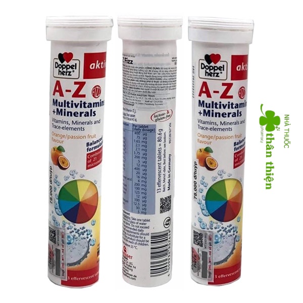 [Viên sủi A-Z Fizz Multivitaminsa+Minerals], giúp bổ sung vitamin và khoáng chất cải thiện sức khỏe (hàng nhập khẩu Đức)