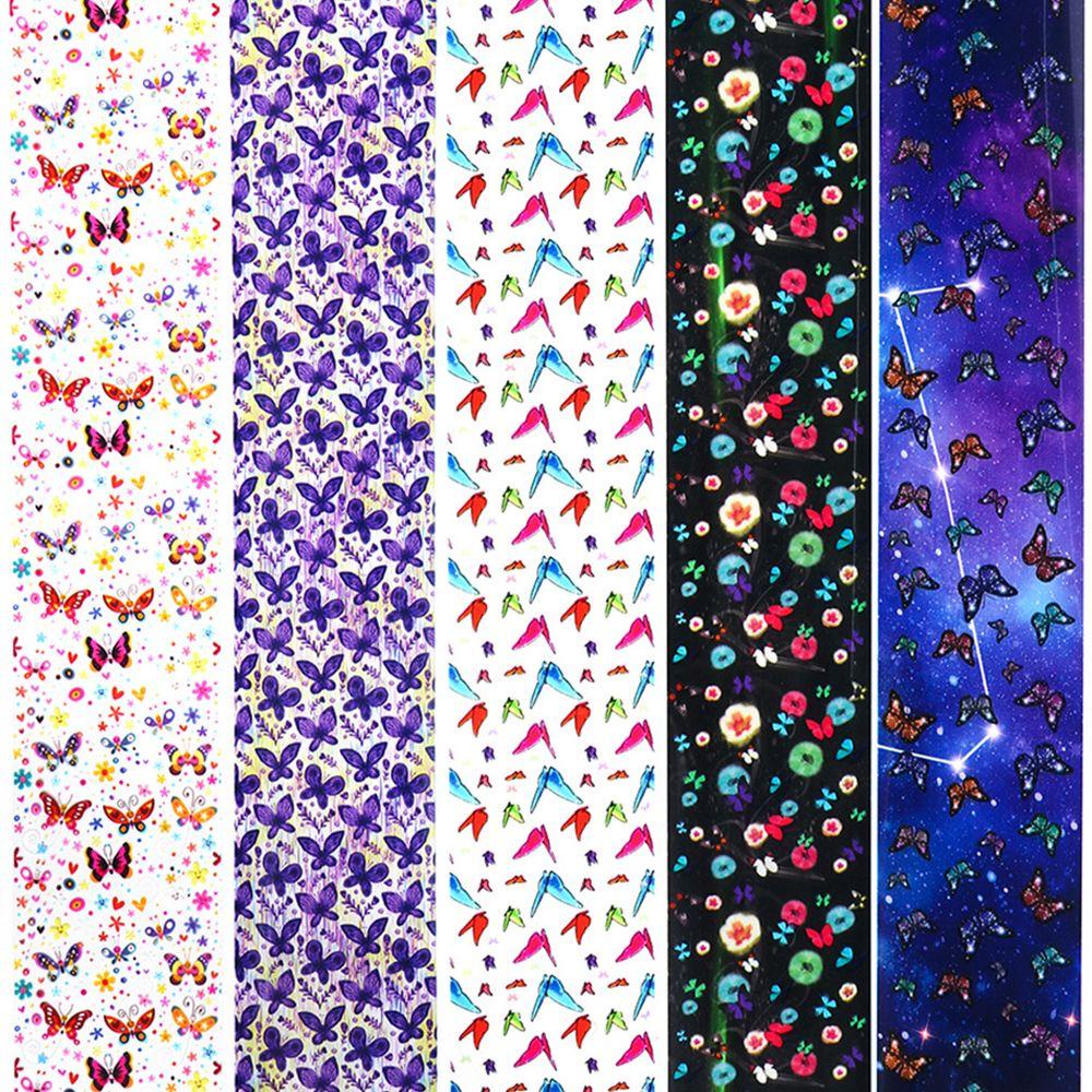Sticker Dán Móng Chuyển Nước Họa Tiết Hoa Bầu Trời Sao Thời Trang DIY