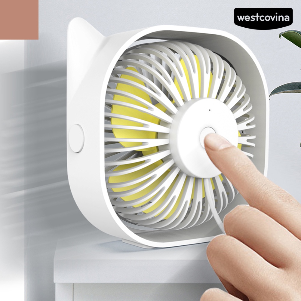 Quạt Mini Để Bàn Hình Tai Mèo Xinh Xắn, Quạt USB Hình Thú Pet Fan 3 Tốc Độ Gió Siêu Mát, Xoay 360 Độ Tiện Lợi