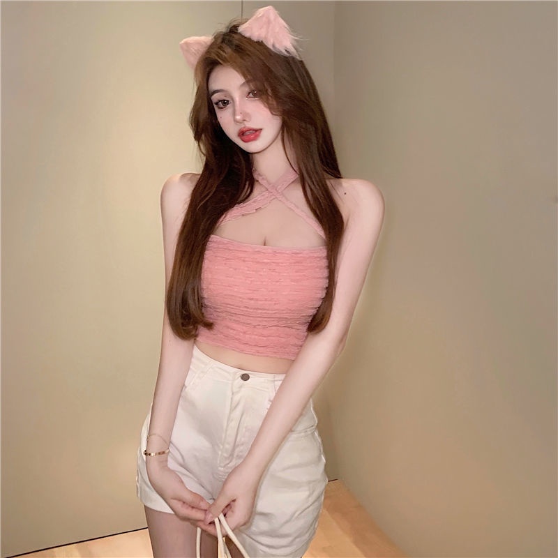 Áo không tay COZOKC cổ yếm xếp ly quyến rũ cho nữ