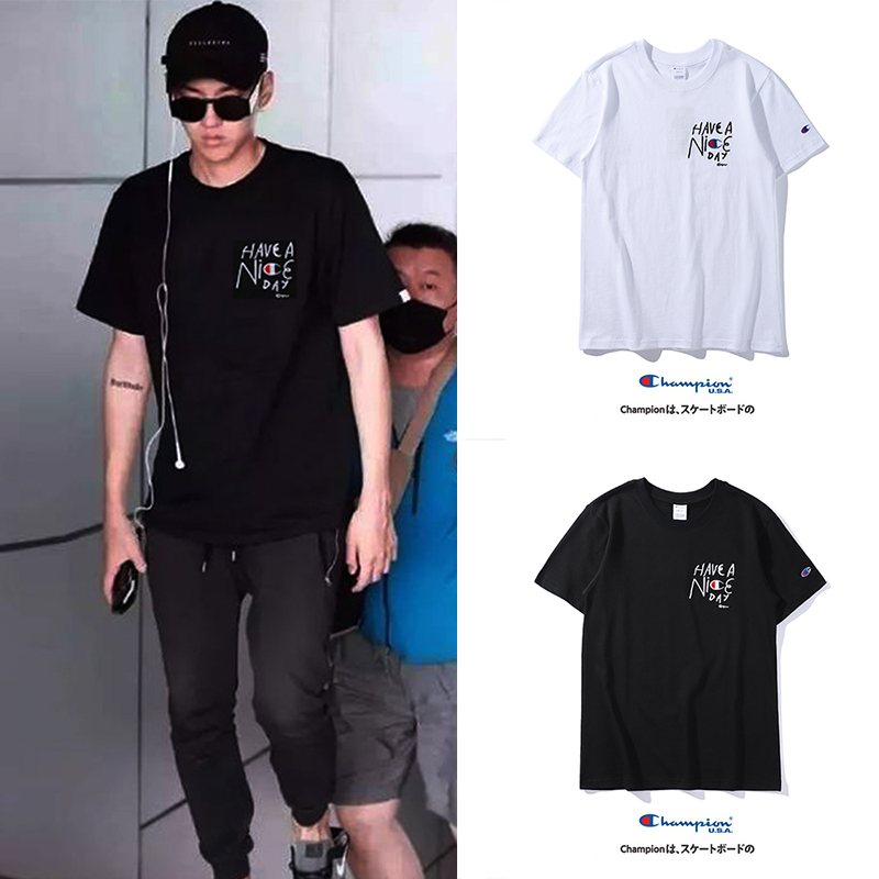 Áo Thun Cotton Ngắn Tay Thêu Chữ Cá Tính Cho Nam Nữ