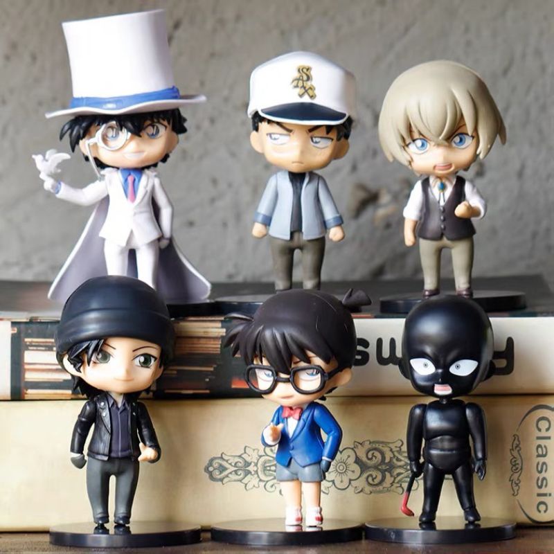 Mô hình combo 6 nhân vật anime Thám tử lừng danh Conan kudo shinichi haibara hattori kid kaito akai shuichi