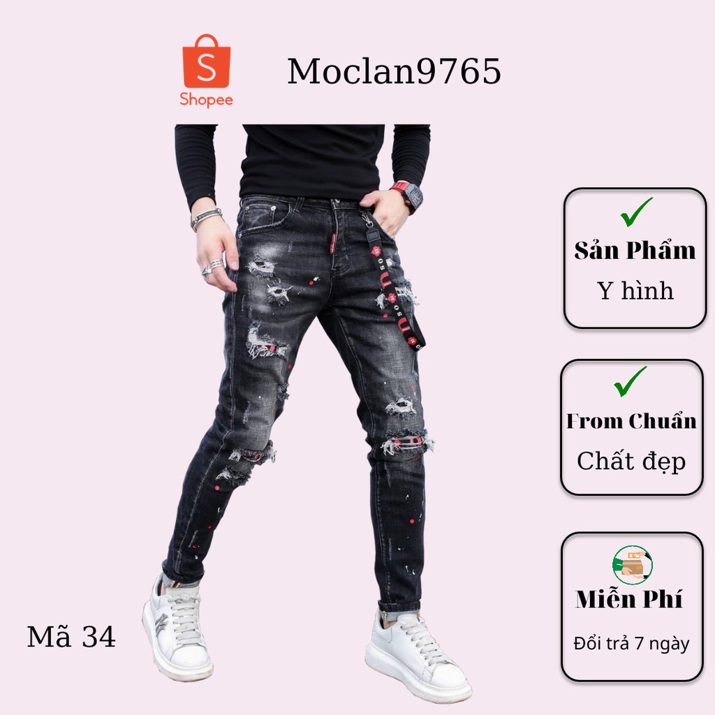 Quần jean nam cao cấp, chất liệu bò ( jean ) mềm mịn, from chuẩn, có nhiều mẫu đi kèm Moclan29