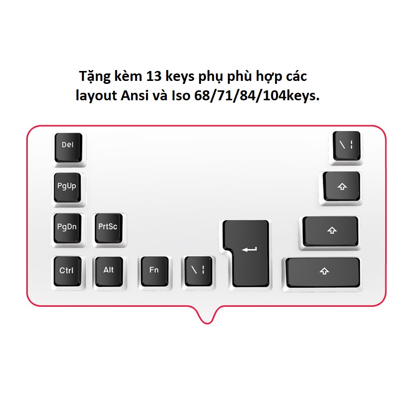 Keycap PBT pudding nút bàn phím cơ xuyên led nhiều màu phù hợp các loạ