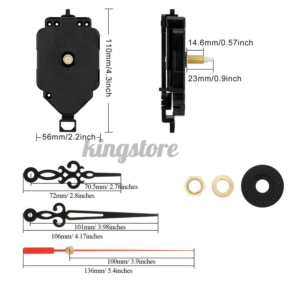 Bộ Kim Đồng Hồ Treo Tường Thiết Kế Sang Trọng