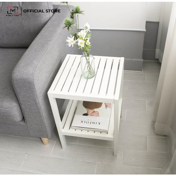Kệ gỗ trang trí đa năng màu đen phối gỗ MW FURNITURE - Nội thất trang trí