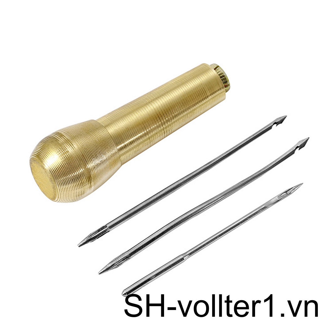 Kim May Tay Cầm Bằng Đồng Với 3 Kim May Dùng Để Sửa Chữa Giày Da Canvas