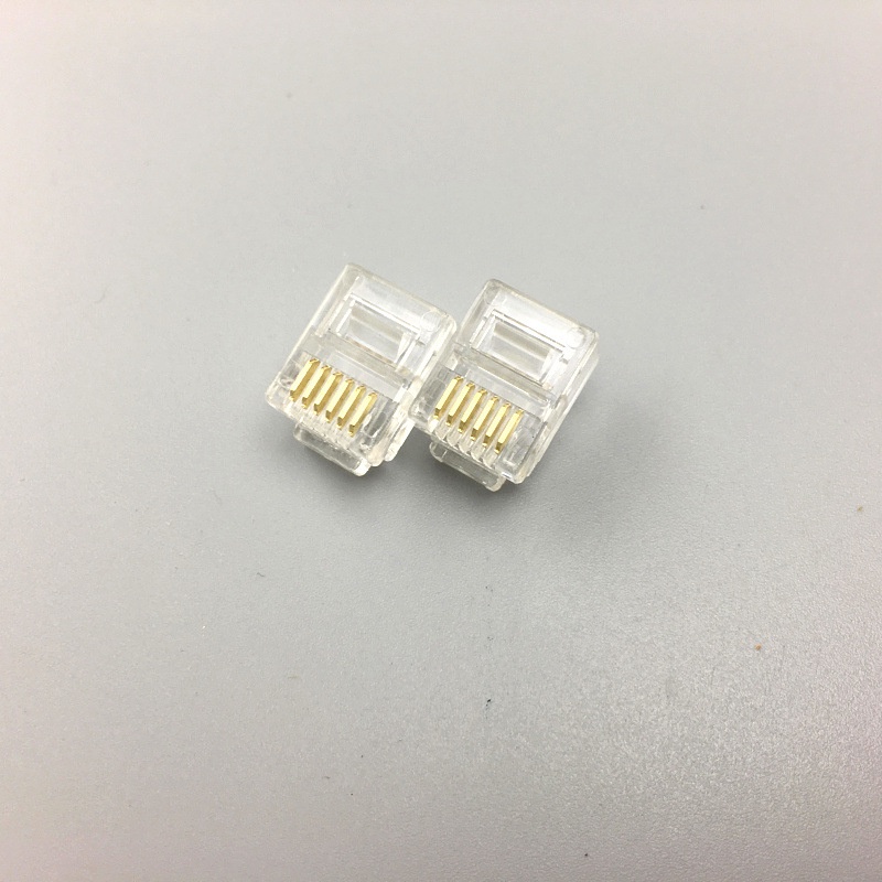 Đầu bấm dây điện thoại RJ12 6 chân 6P6C đồng loại tốt bao 100 hạt