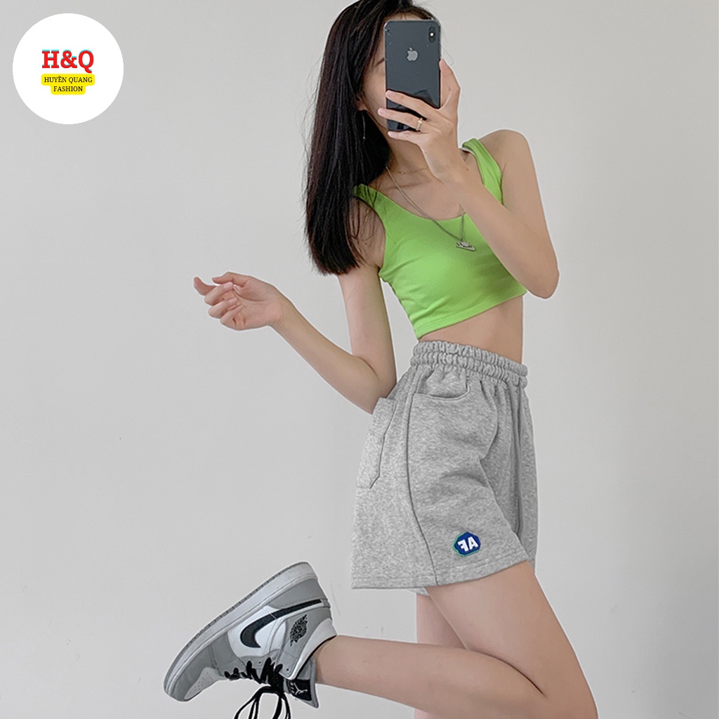 Quần Short nữ mặc nhà AF thun ống rộng chơi thể thao,cute_huyền quang