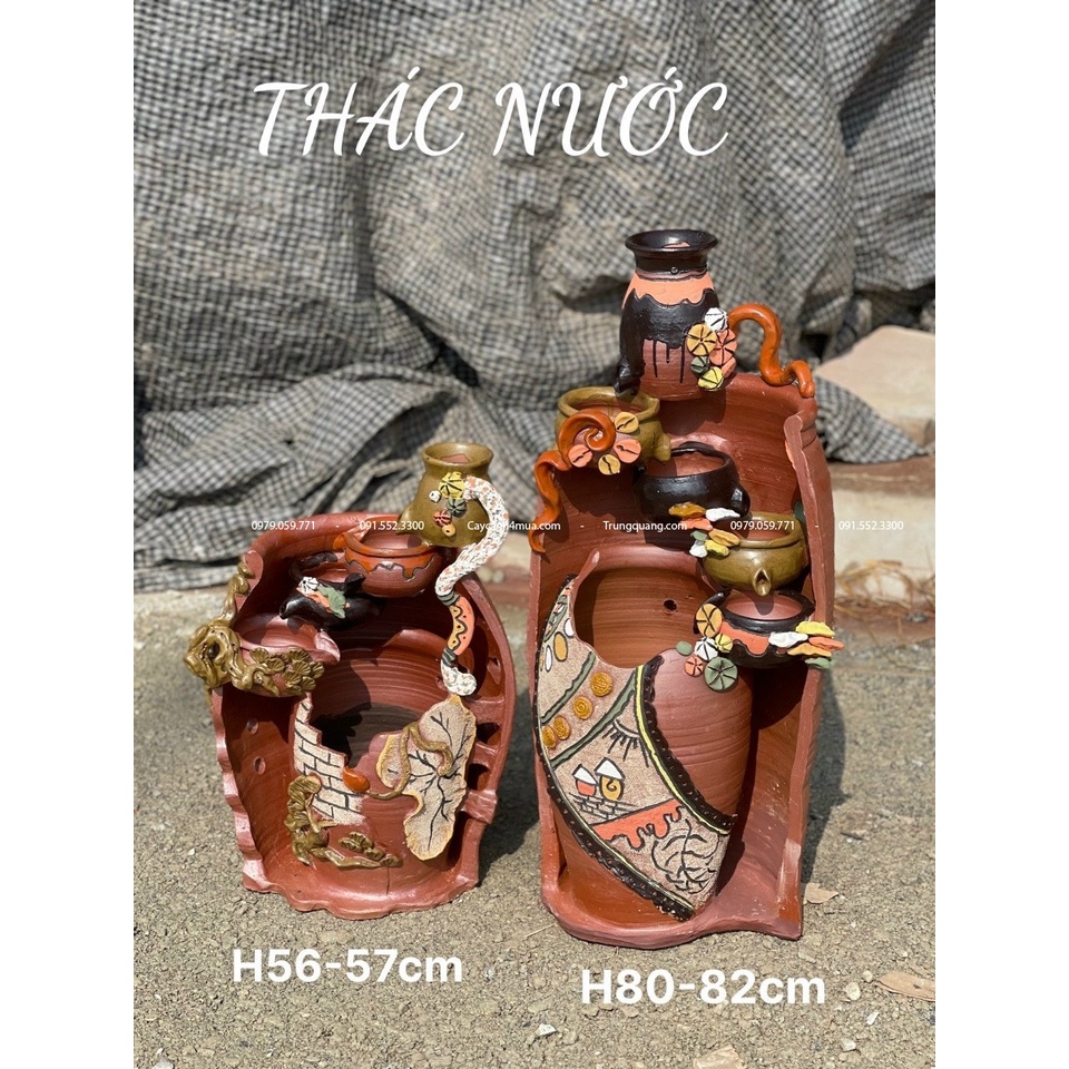 Thác nước phong thủy gốm.