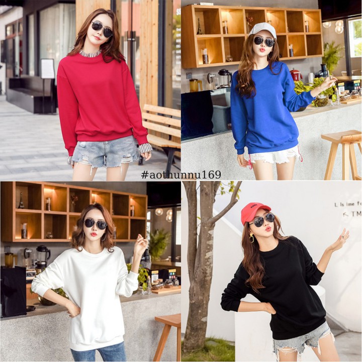 Áo Thun Sweater Nữ Kiểu Tay Dài Bo Trơn Local Brand DLX Chất Thun Vây Cá Dày Dặn Áo Phông Nữ Đẹp