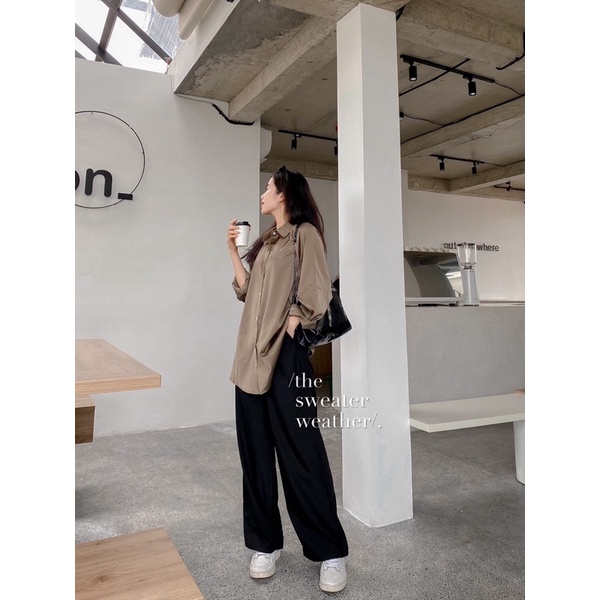 Sơ mi lụa chất dày form rộng chất lụa trượt loại đẹp ( Ảnh thật ) | BigBuy360 - bigbuy360.vn